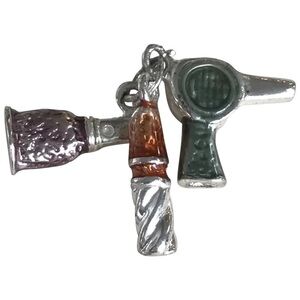 A Charmed Life Beauty Hair Dryer Lipstick Nail Polish Sterling Silver Enameled
